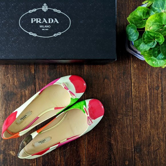 👠 Prada Patent Leather Multicolor Ballet Flats - Picture 5 of 9